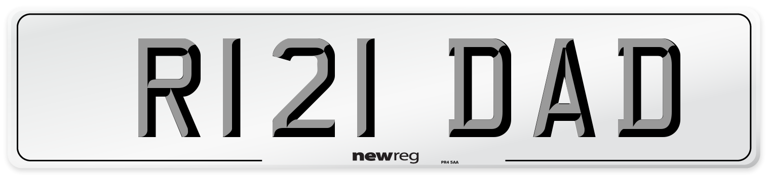R121 DAD Number Plate from New Reg